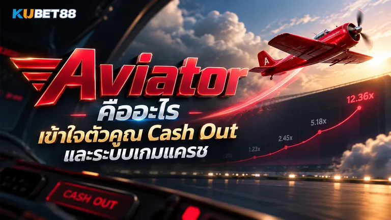 ภาพประกอบ Aviator อธิบายแนวคิดตัวคูณ Cash Out และรูปแบบการทำงานของเกมแครช